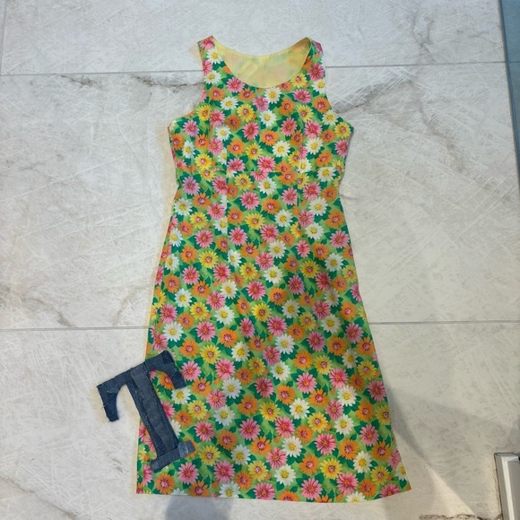 None Dresses & Skirts - Vintage 60s Handmade Mod Floral Dress – Size 2/4